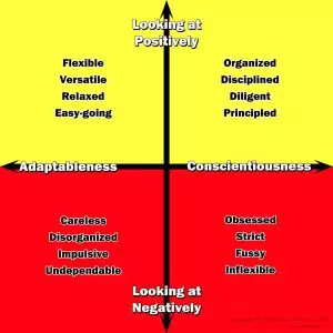 Adaptableness is the positive opposite of the conscietiousness personality trait.